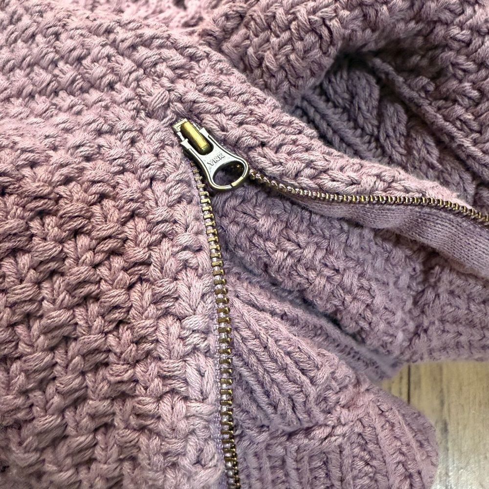 LL Bean Signature Cotton mauve Fisherman Tunic Sweater - Picture 4 of 8